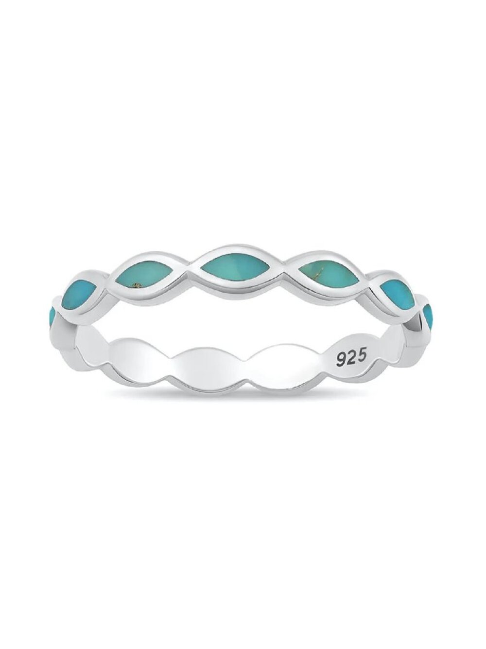 NWT- Genuine Turquoise Sterling Silver (925) Eternity Band